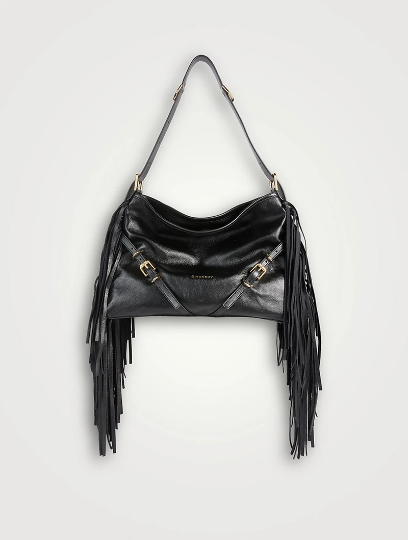Medium Voyou Fringe Leather Shoulder Bag