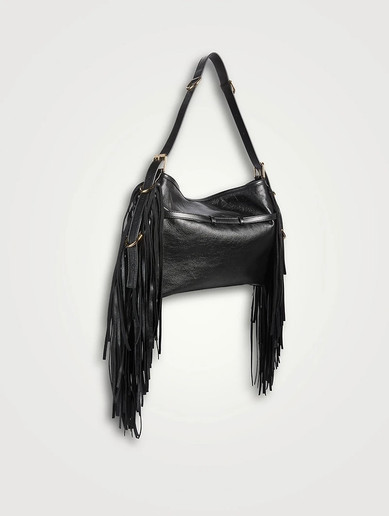 Medium Voyou Fringe Leather Shoulder Bag