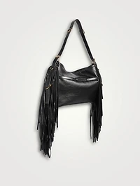 Medium Voyou Fringe Leather Shoulder Bag