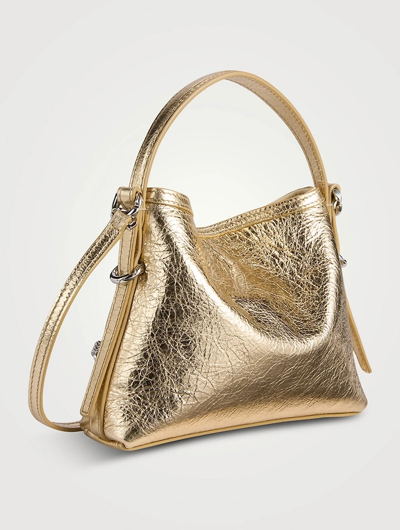 Nano Voyou Metallic Leather Shoulder Bag