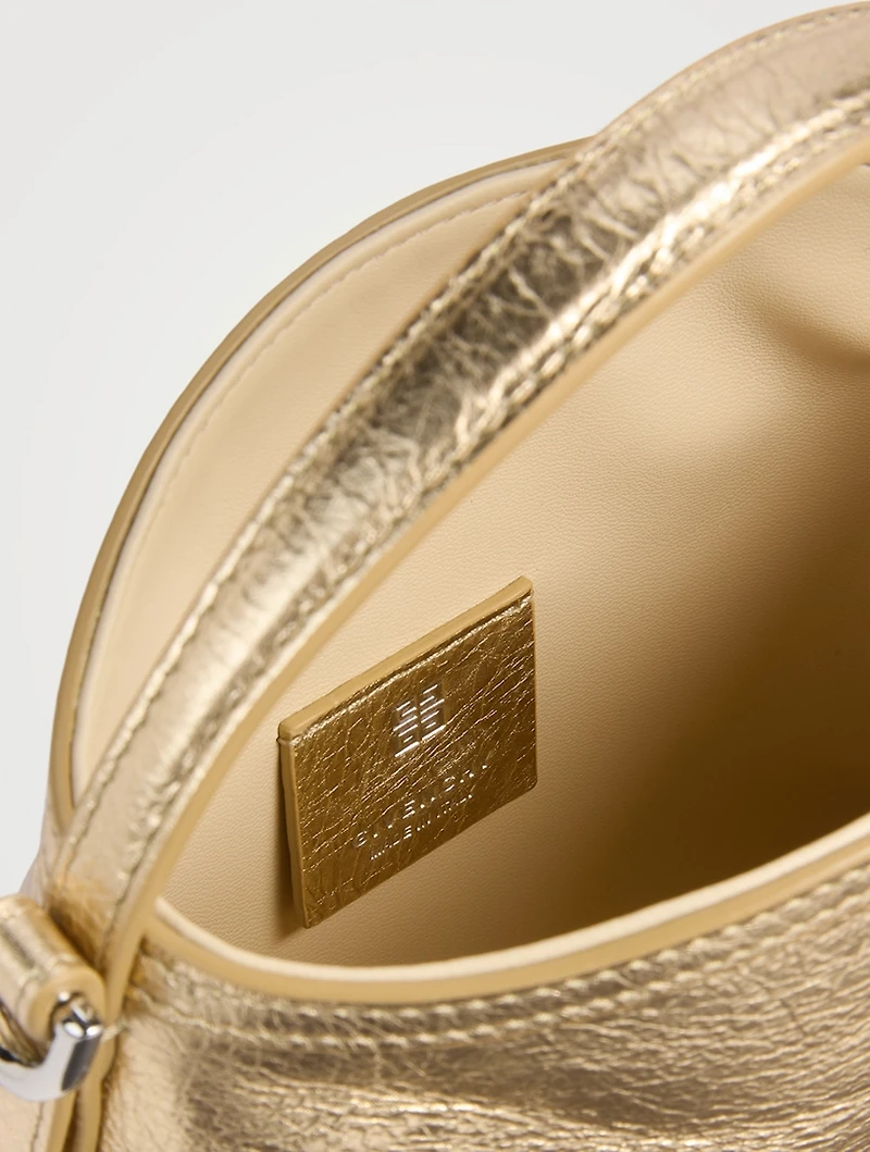 Nano Voyou Metallic Leather Shoulder Bag