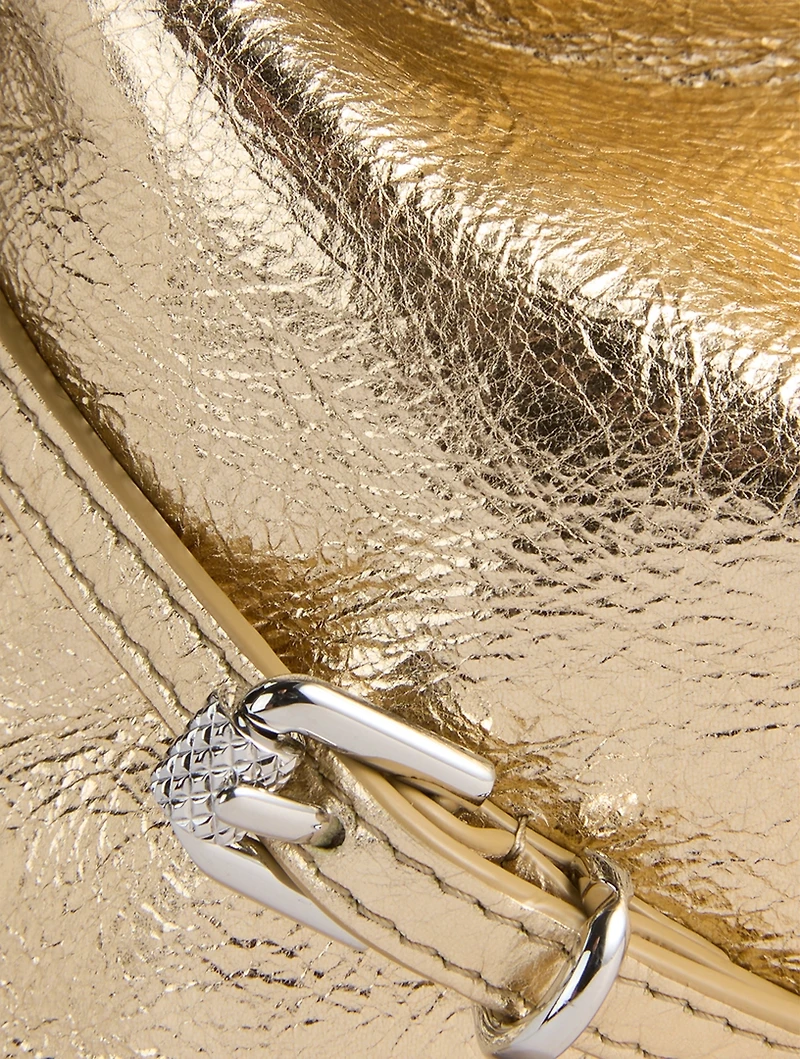 Nano Voyou Metallic Leather Shoulder Bag