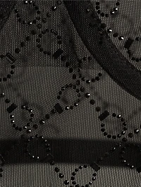 Handcuff Rhinestone Embellished Longline Bra