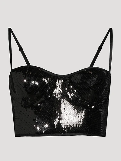 Sequins Longline Bra Top