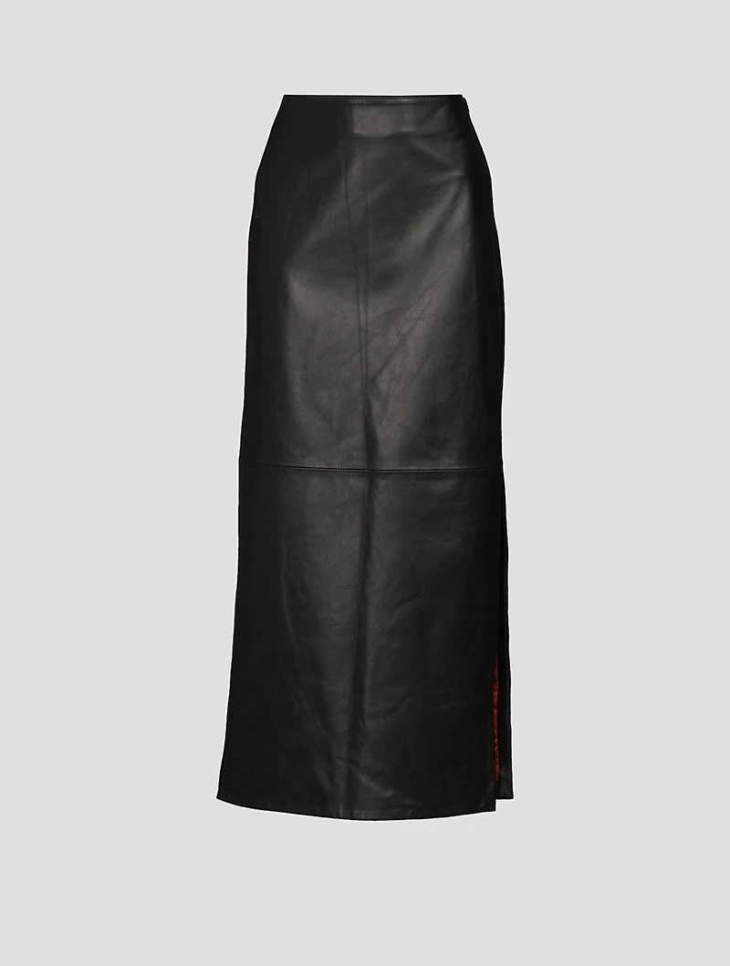 Long Leather Skirt