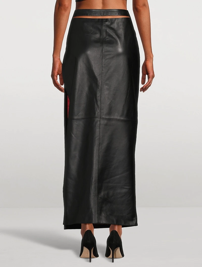 Long Leather Skirt