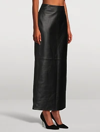 Long Leather Skirt
