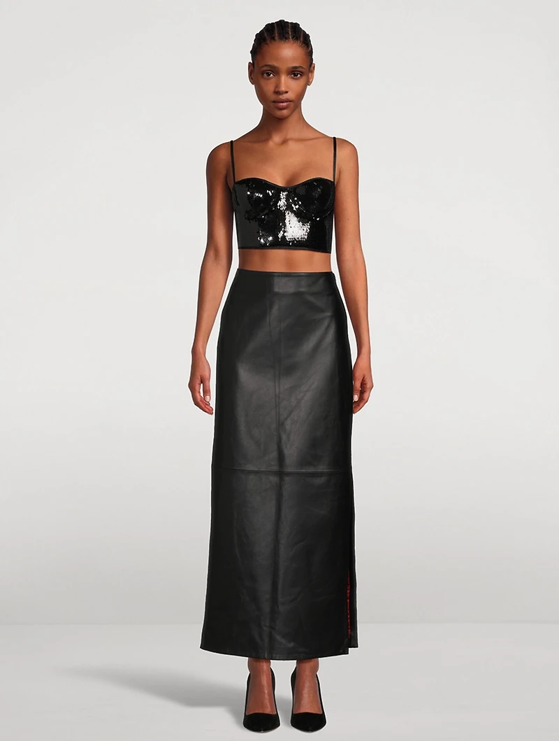 Long Leather Skirt