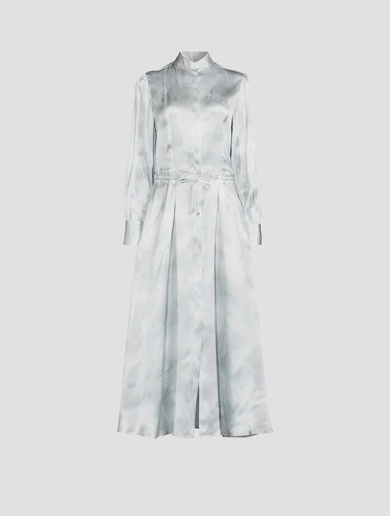Silk Printed Shirt Dress