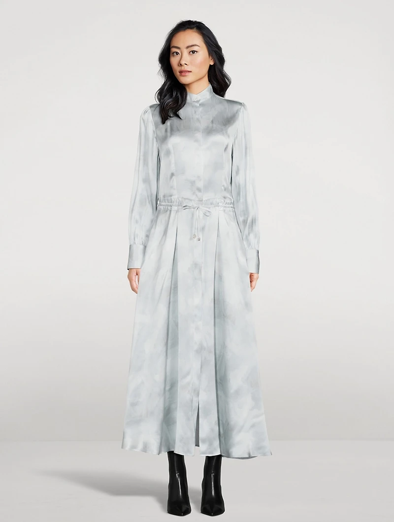 Silk Printed Shirt Dress
