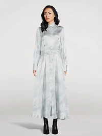 Silk Printed Shirt Dress