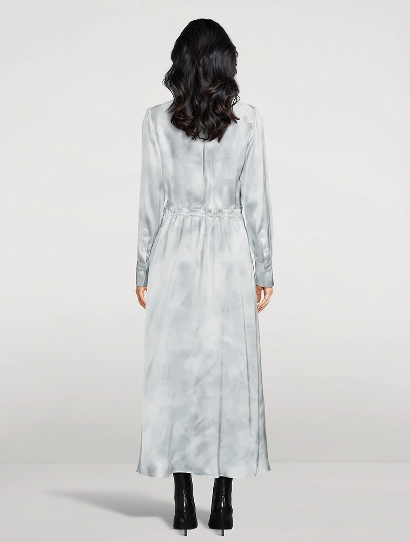 Silk Printed Shirt Dress
