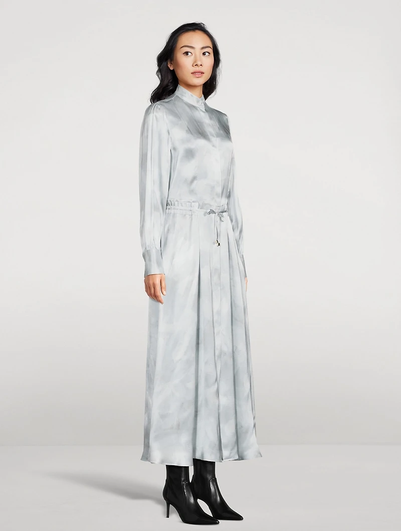 Silk Printed Shirt Dress