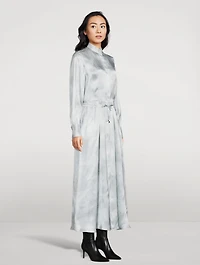 Silk Printed Shirt Dress