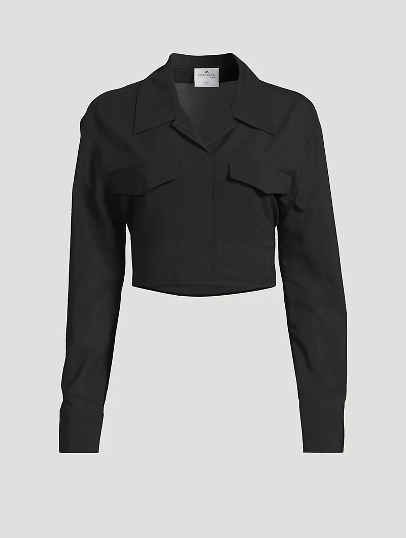 Cropped Crêpe Shirt