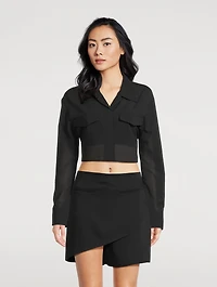 Cropped Crêpe Shirt