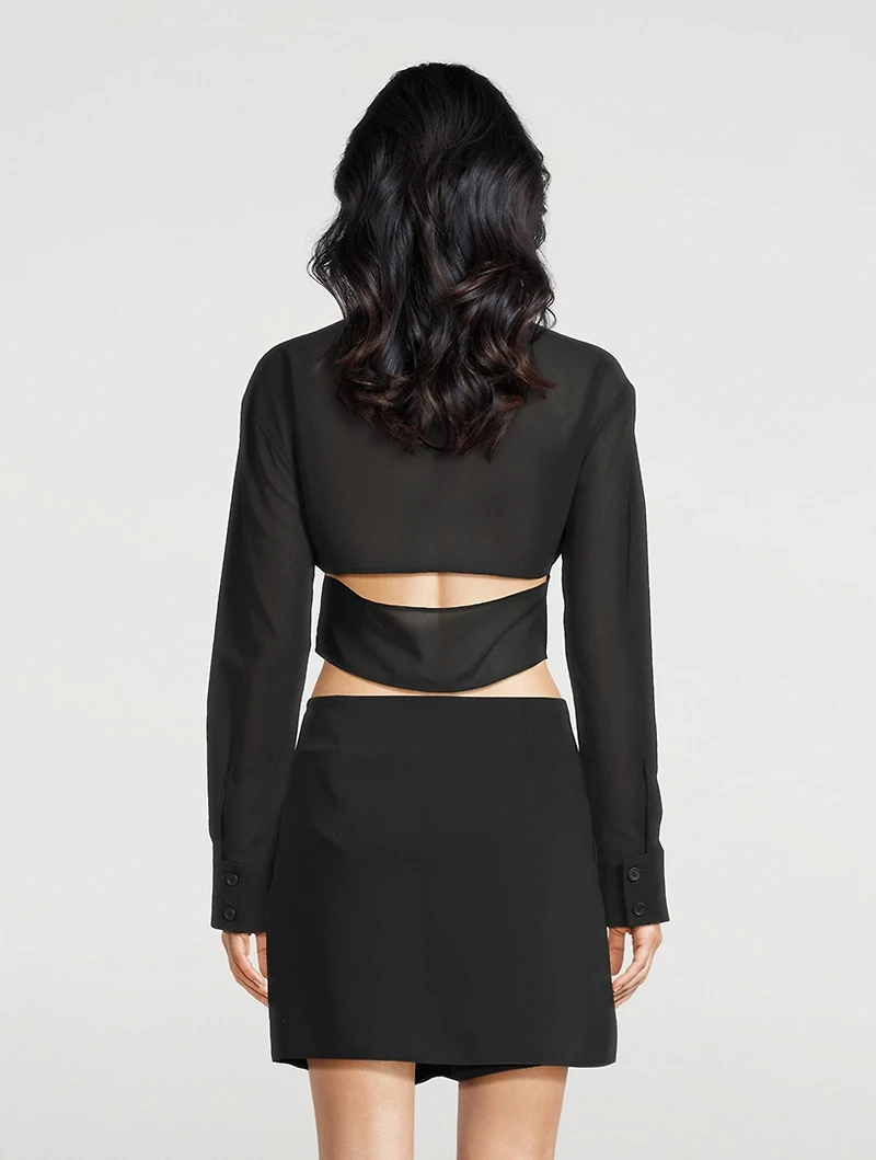 Cropped Crêpe Shirt