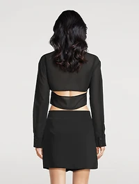Cropped Crêpe Shirt