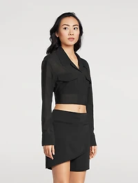 Cropped Crêpe Shirt