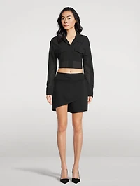 Cropped Crêpe Shirt