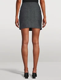 Belted Denim Mini Skirt