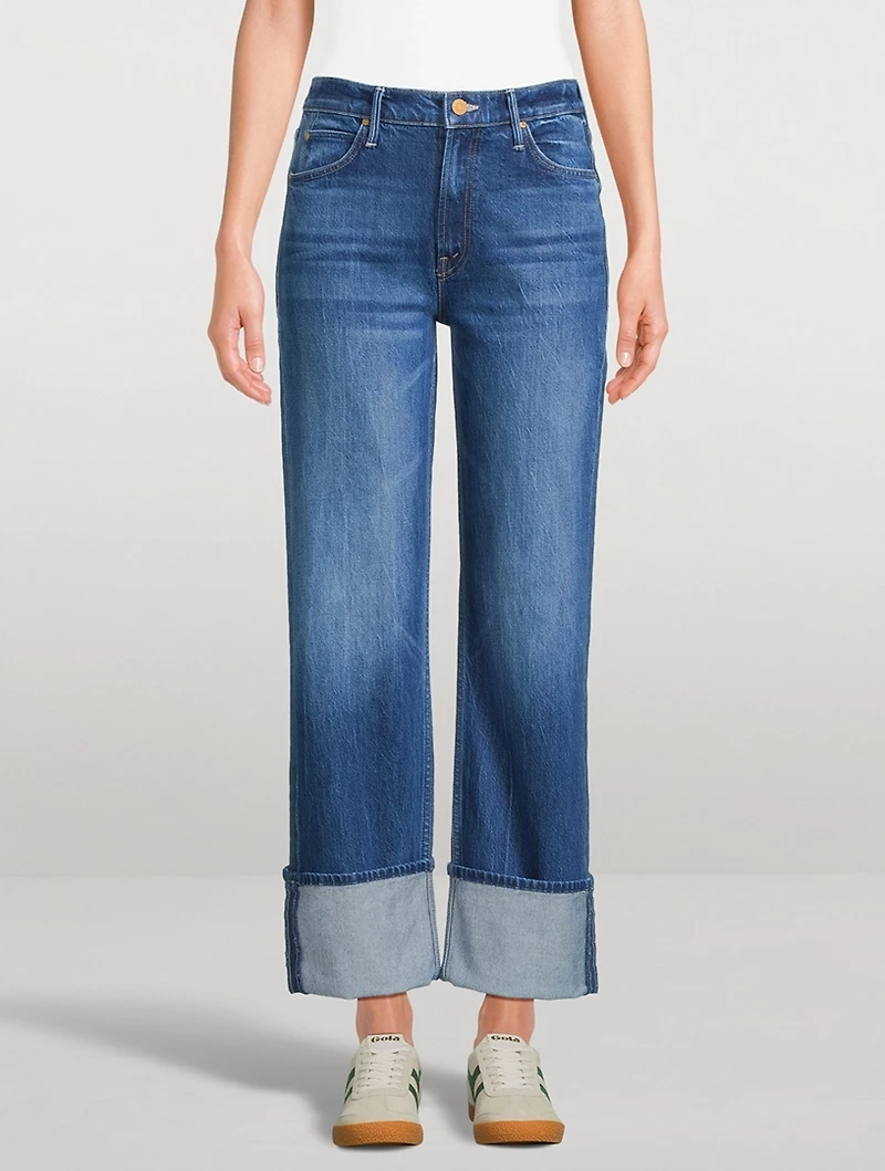 The Checkerboard Duster Straight-Leg Jeans
