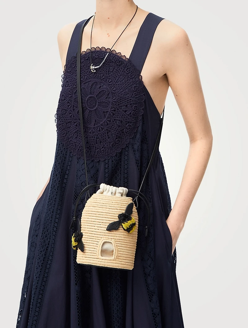 Loewe x Paula's Ibiza Beehive Raffia Crossbody Bag