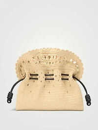 Loewe x Paula's Ibiza Medium Flamenco Raffia Clutch