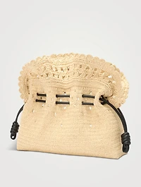 Loewe x Paula's Ibiza Medium Flamenco Raffia Clutch