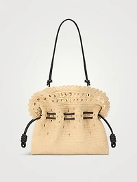 Loewe x Paula's Ibiza Medium Flamenco Raffia Clutch