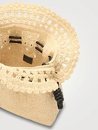 Loewe x Paula's Ibiza Medium Flamenco Raffia Clutch