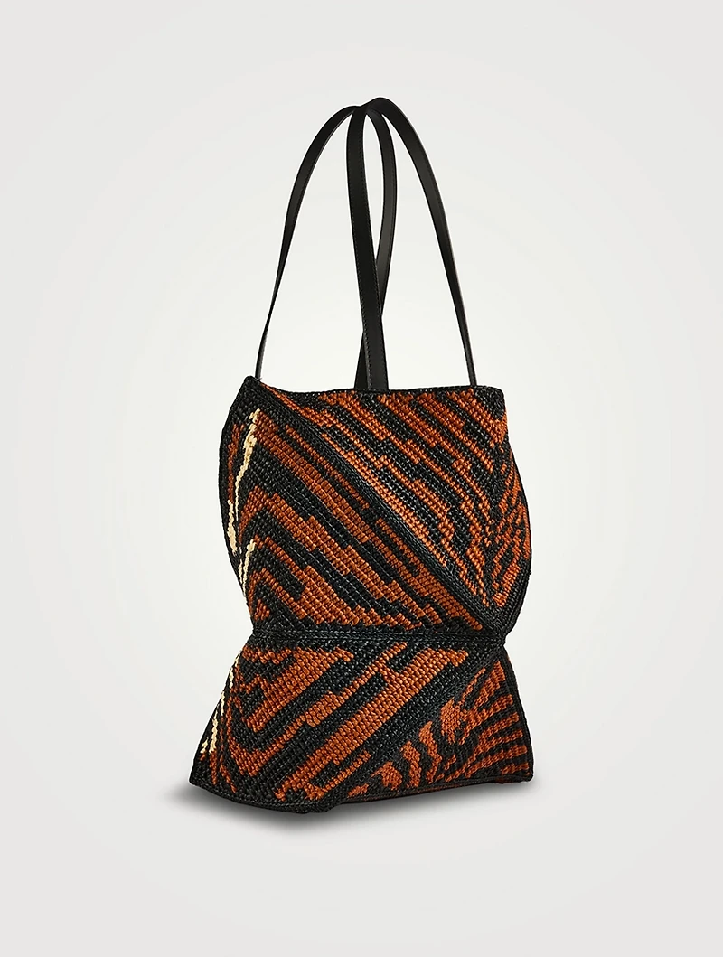 Loewe x Paula's Ibiza Medium Puzzle Fold Raffia Tote Bag