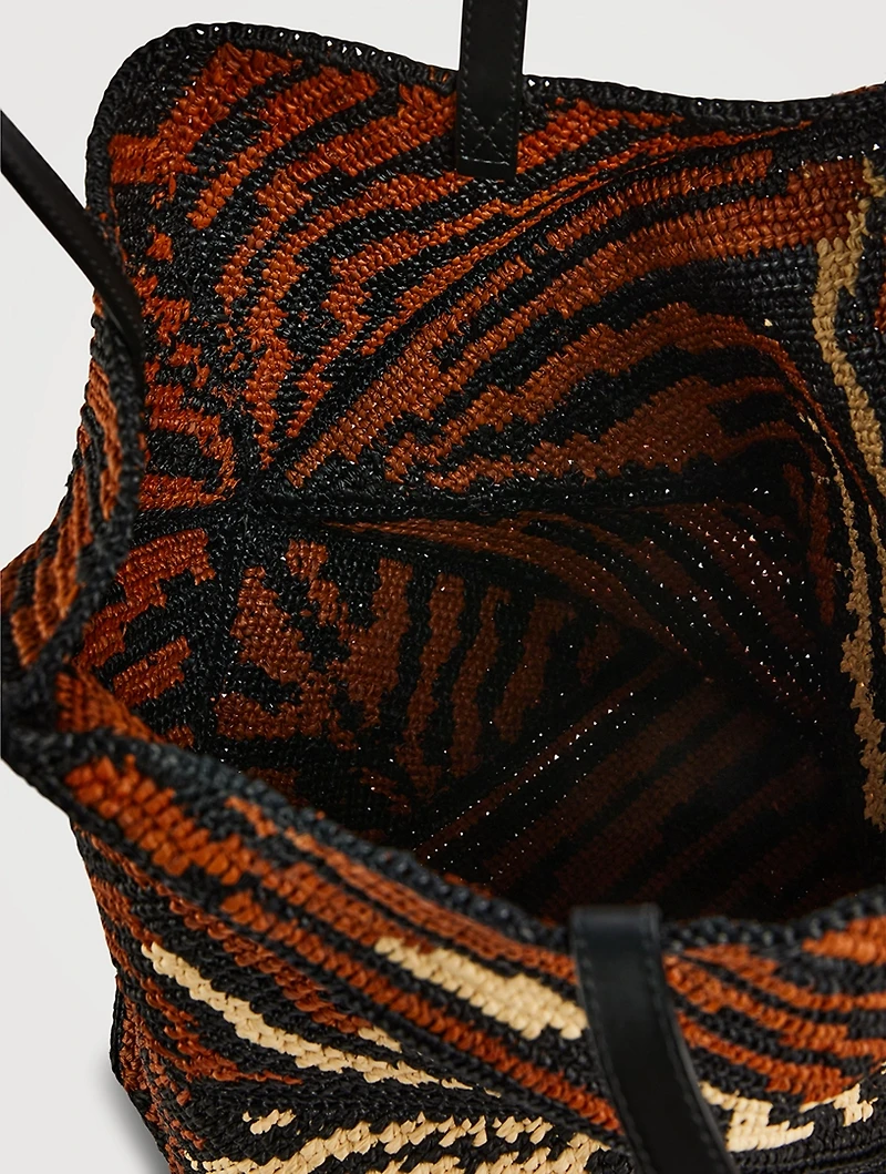 Loewe x Paula's Ibiza Medium Puzzle Fold Raffia Tote Bag