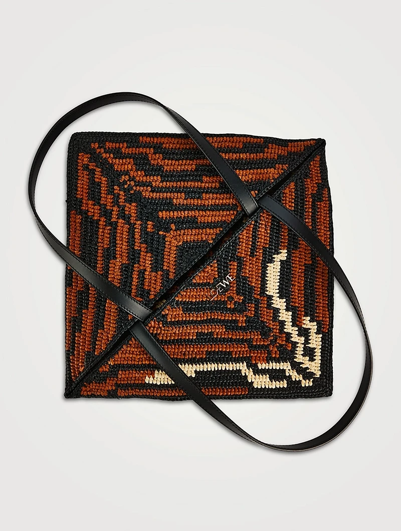 Loewe x Paula's Ibiza Medium Puzzle Fold Raffia Tote Bag