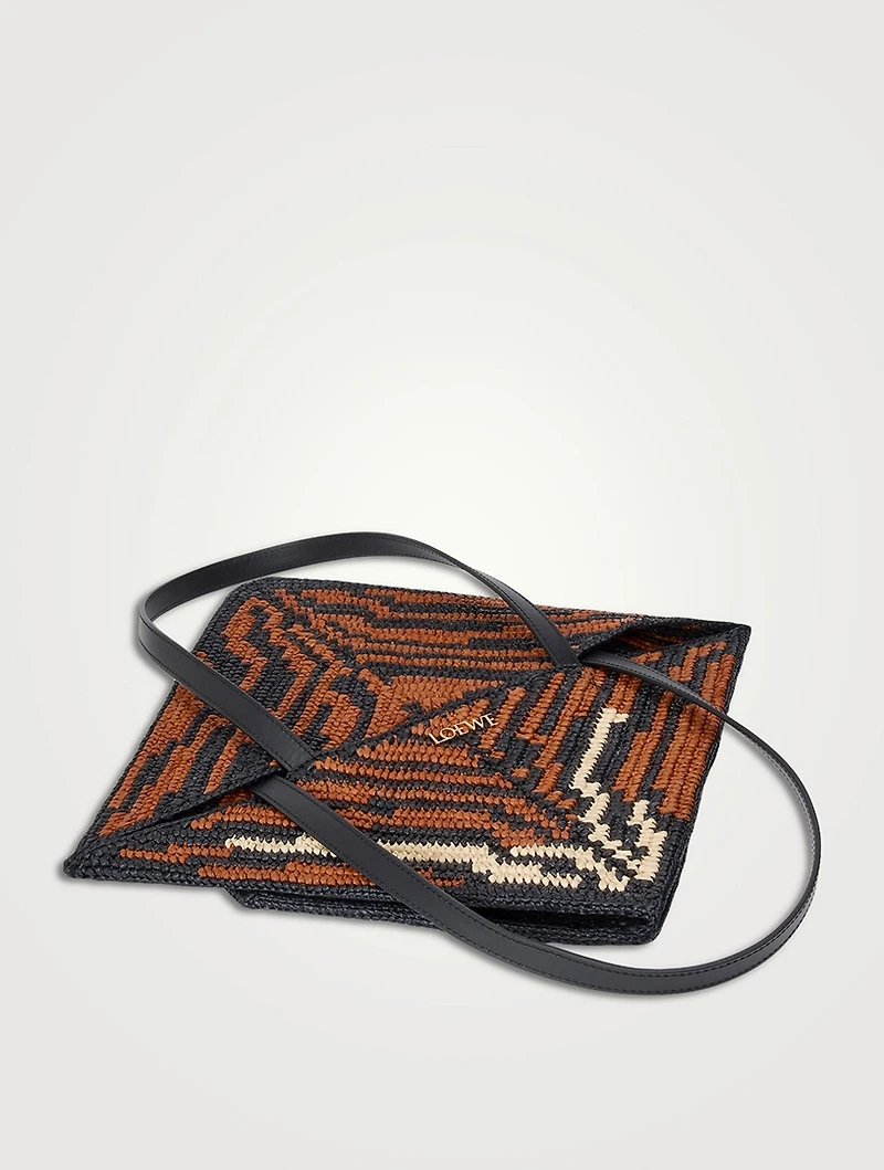 Loewe x Paula's Ibiza Medium Puzzle Fold Raffia Tote Bag