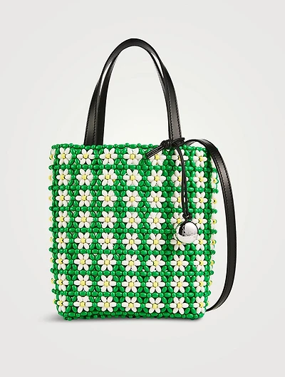 Loewe x Paula's Ibiza Mini Floral Beaded Tote Bag