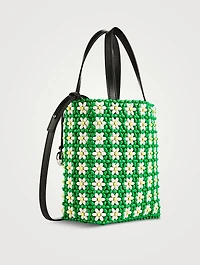 Loewe x Paula's Ibiza Mini Floral Beaded Tote Bag