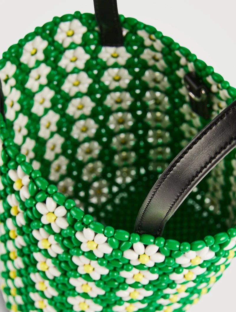 Loewe x Paula's Ibiza Mini Floral Beaded Tote Bag