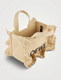 Loewe x Paula's Ibiza Small Loewe Font Raffia Tote Bag