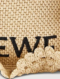 Loewe x Paula's Ibiza Small Loewe Font Raffia Tote Bag