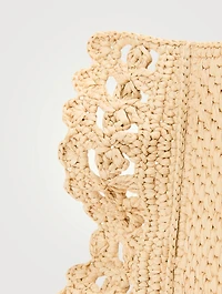 Loewe x Paula's Ibiza Small Loewe Font Raffia Tote Bag