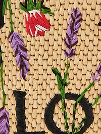Loewe x Paula's Ibiza Small Loewe Font Raffia Tote Bag