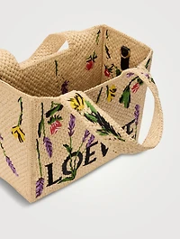 Loewe x Paula's Ibiza Small Loewe Font Raffia Tote Bag