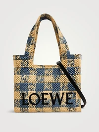Loewe x Paula's Ibiza Medium Loewe Font Raffia Tote Bag