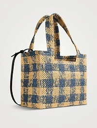Loewe x Paula's Ibiza Medium Loewe Font Raffia Tote Bag