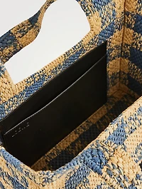 Loewe x Paula's Ibiza Medium Loewe Font Raffia Tote Bag