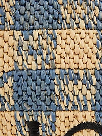 Loewe x Paula's Ibiza Medium Loewe Font Raffia Tote Bag