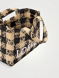 Loewe x Paula's Ibiza Mini Loewe Font Raffia Tote Bag