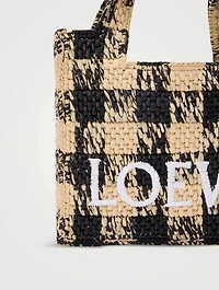 Loewe x Paula's Ibiza Mini Loewe Font Raffia Tote Bag