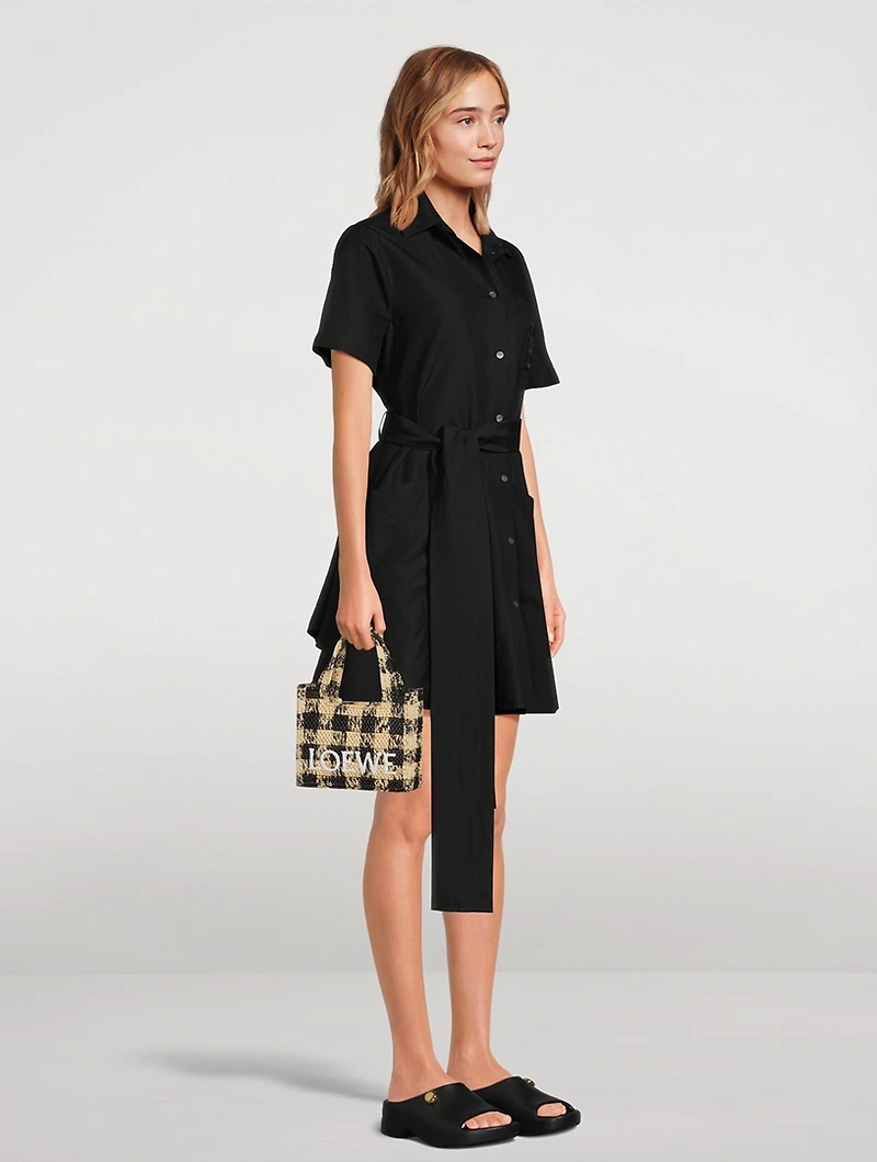 Loewe x Paula's Ibiza Mini Loewe Font Raffia Tote Bag